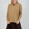 Side Fasten Cardigan in Camel
