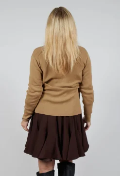 Side Fasten Cardigan in Camel
