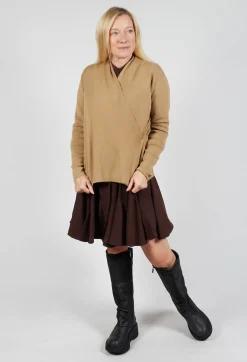 Side Fasten Cardigan in Camel