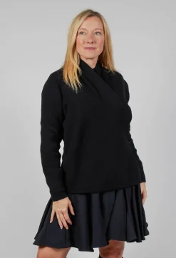 Side Fasten Cardigan in Nero