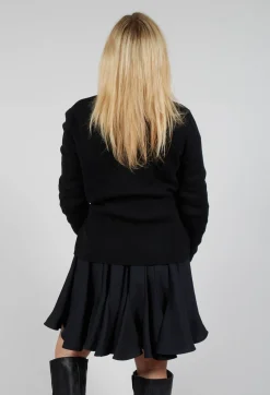 Side Fasten Cardigan in Nero
