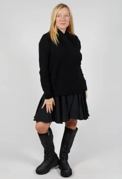 Side Fasten Cardigan in Nero