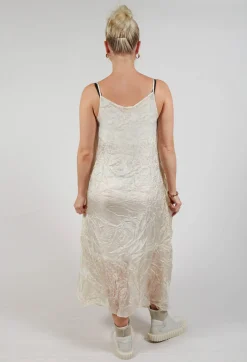 Silk Asymmetrical Hem Dress in Eraser