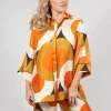 Silk Blouse in Circle Print