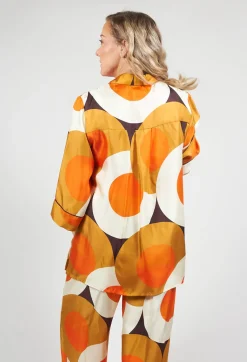Silk Blouse in Circle Print