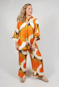 Silk Blouse in Circle Print