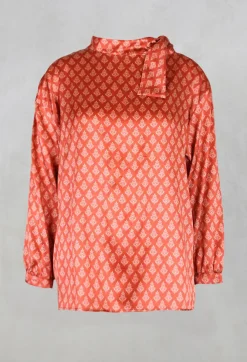 Silk Bow Shirt in Vulcano