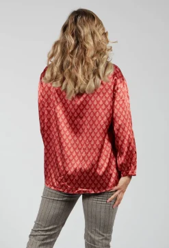 Silk Bow Shirt in Vulcano