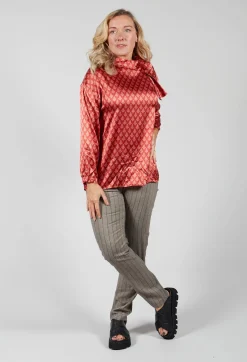 Silk Bow Shirt in Vulcano