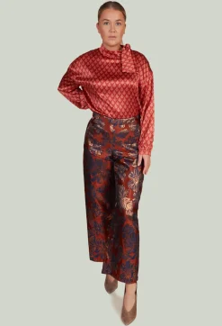 Silk Bow Shirt in Vulcano