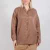 Silk Collar Shirt in Nut