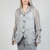 Silk Crease Jacket in C.Coal 70% Cloud