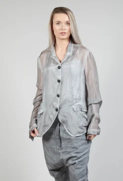 Silk Crease Jacket in C.Coal 70% Cloud