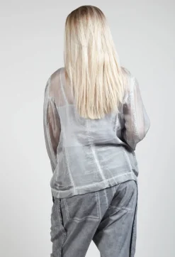 Silk Crease Jacket in C.Coal 70% Cloud