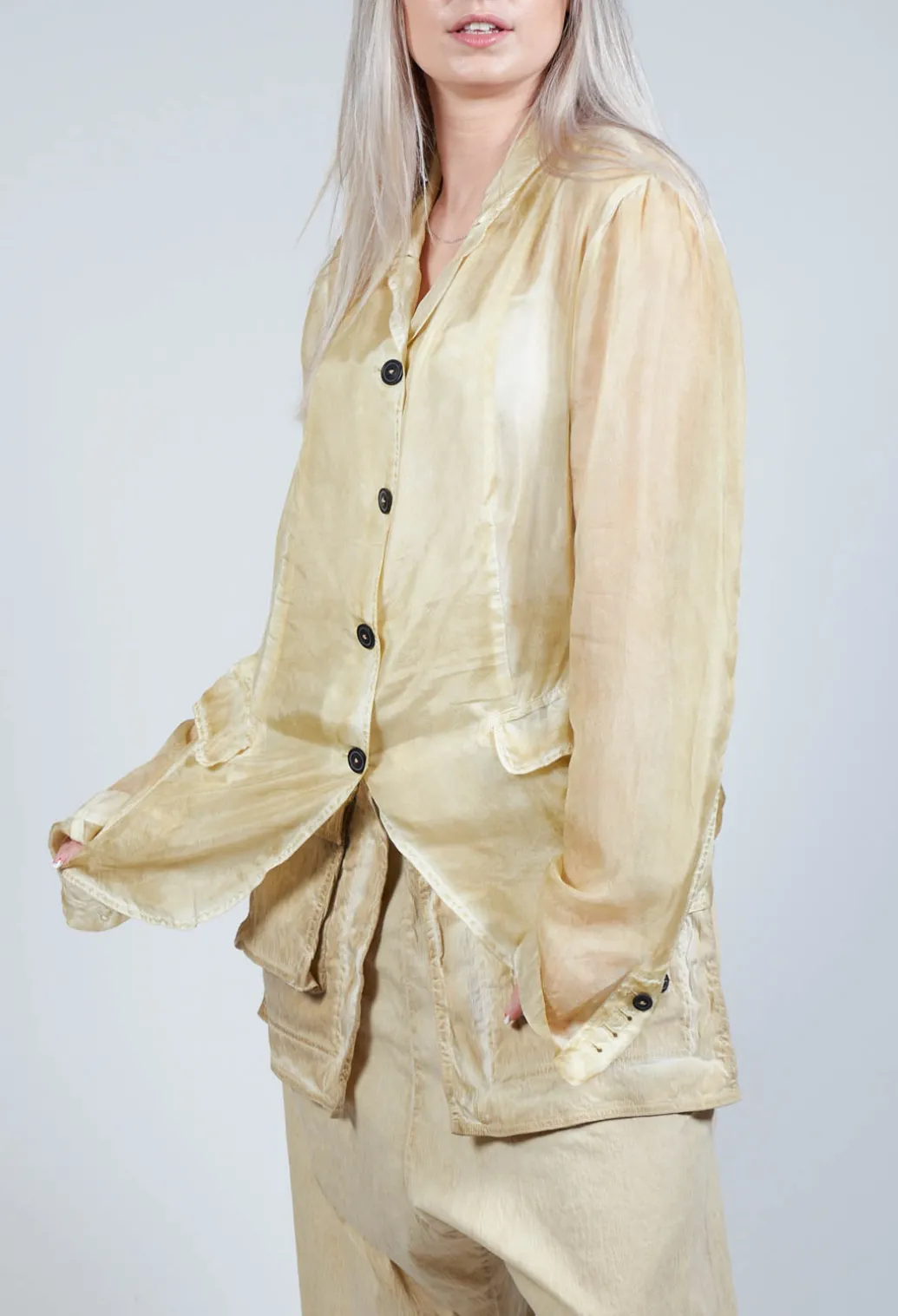 Silk Crease Jacket in Wax Cloud
