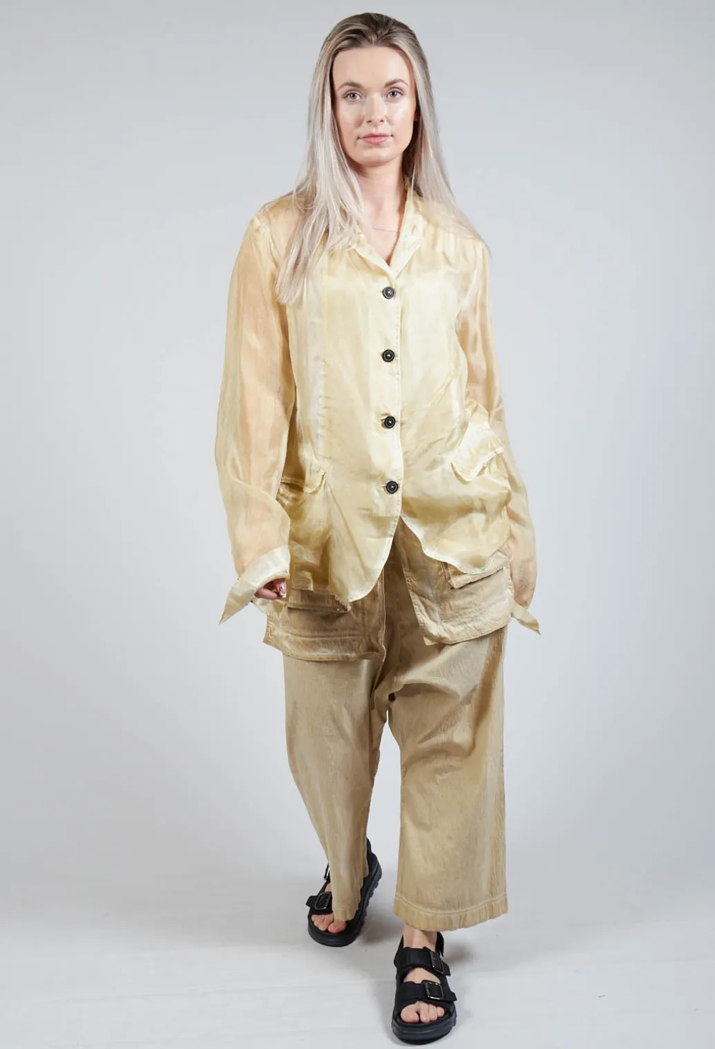 Silk Crease Jacket in Wax Cloud