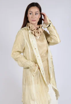 Silk Crease Overcoat in Wax Cloud