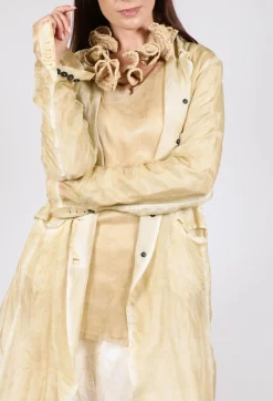 Silk Crease Overcoat in Wax Cloud
