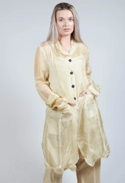 Silk Crease Overcoat in Wax Cloud