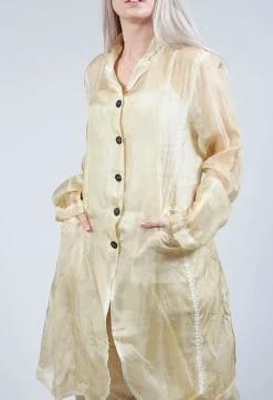 Silk Crease Overcoat in Wax Cloud