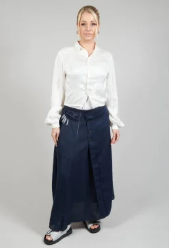 Silk Cropped Shirt in Original White