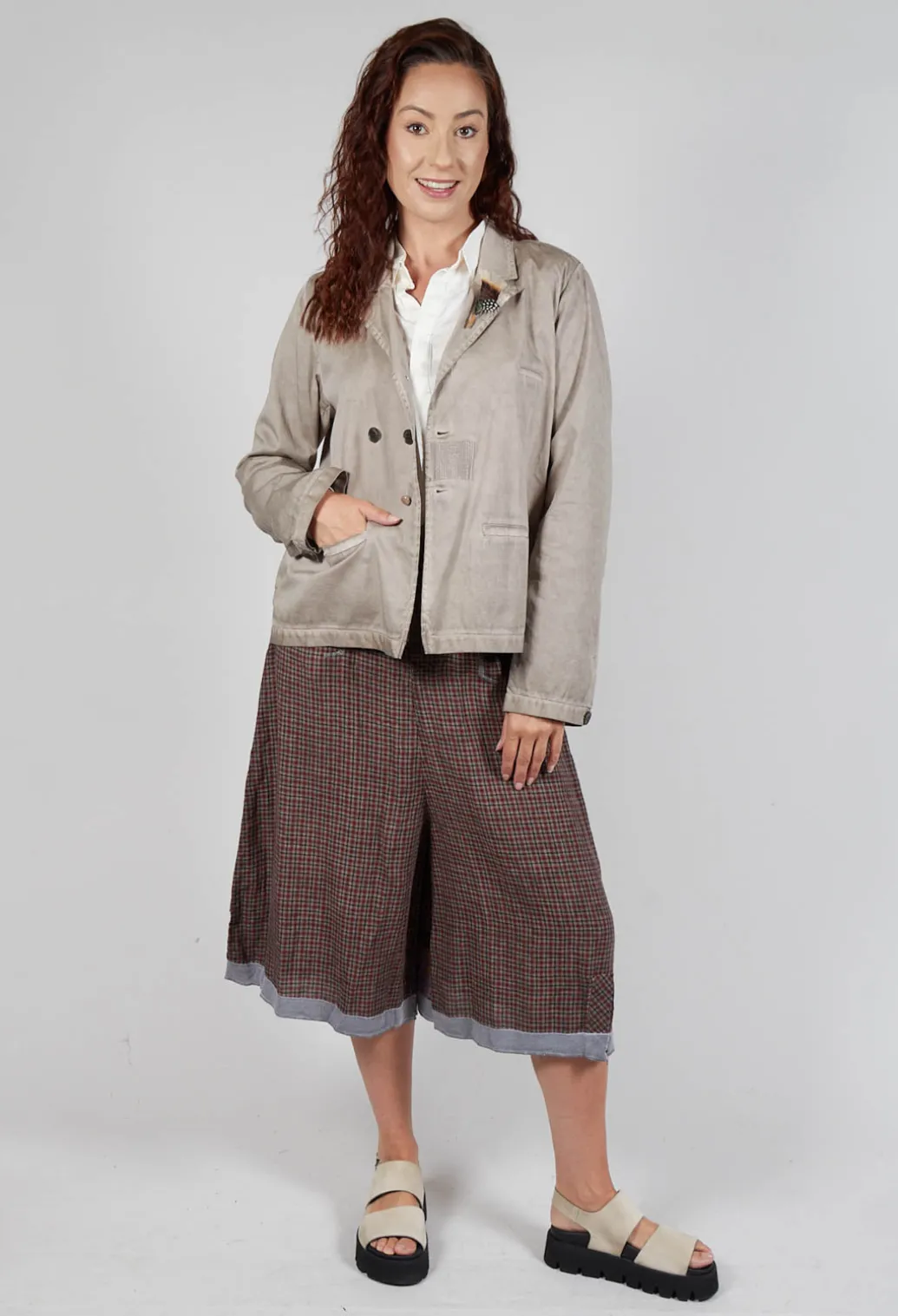 Silk Cropped Shirt in Original White