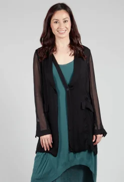 Silk Lightweight Blazer in Black