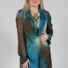 Silk Lightweight Blazer in Petrol Print