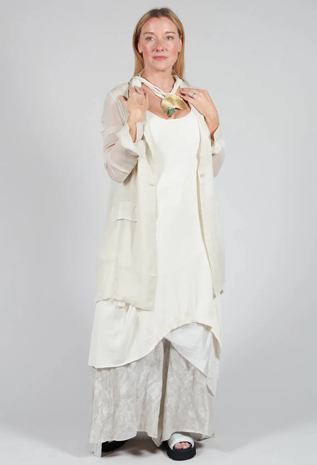 Silk Lightweight Blazer in Chalk