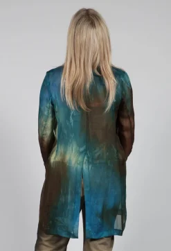 Silk Lightweight Blazer in Petrol Print