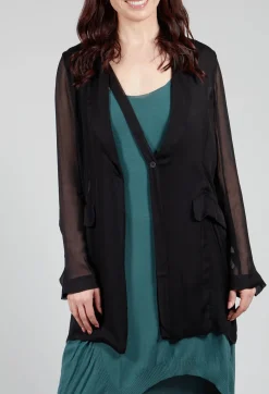 Silk Lightweight Blazer in Black