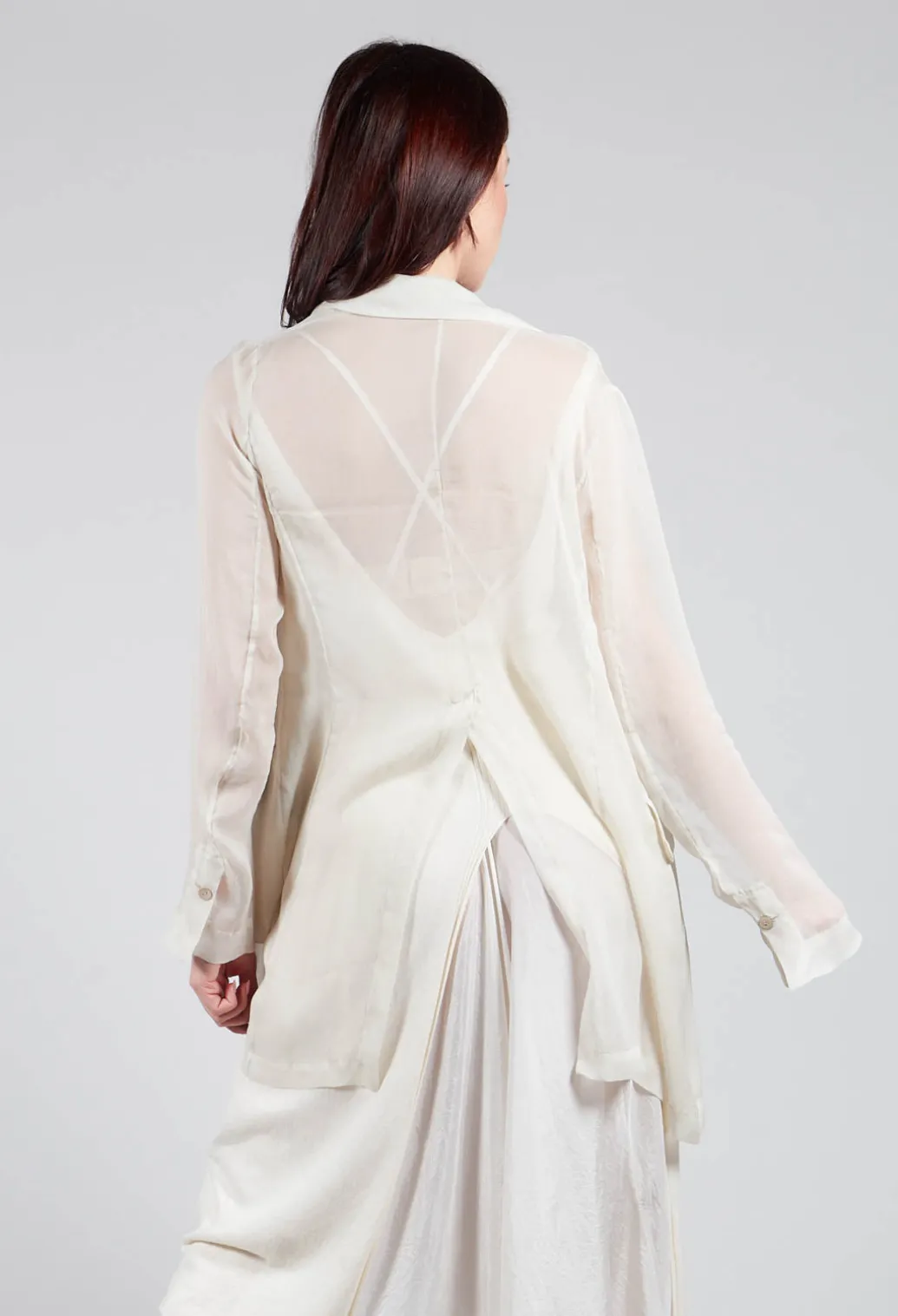 Silk Lightweight Blazer in Chalk
