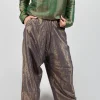 Silk Metallic Low Crotch Pants in Copper