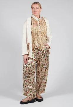 Silk Pleat Top in Petite Fleurs
