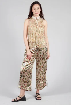 Silk Pleat Top in Petite Fleurs
