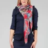 Silk Scarf in Butterflies Red
