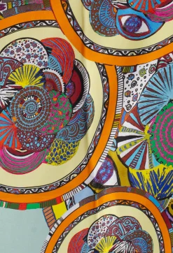 Silk Scarf in Green Circles