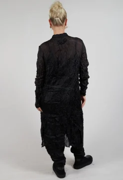 Silk Shirt Dress in Black