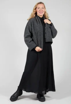 Silk Shirt Dress in Black