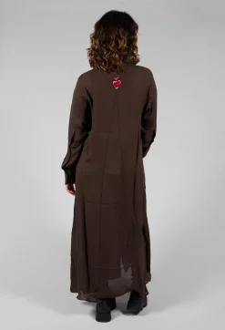 Silk Shirt Dress in Darkwood