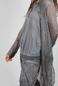 Silk Shirt Dress in Pencil Cloud
