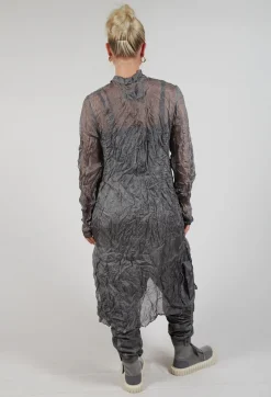 Silk Shirt Dress in Pencil Cloud