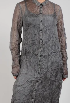 Silk Shirt Dress in Pencil Cloud