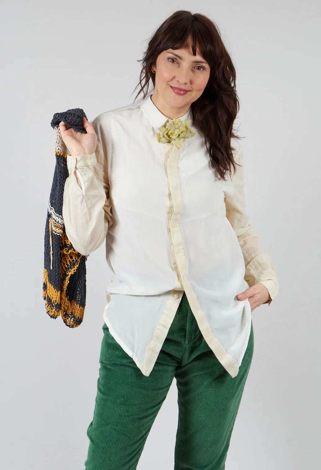 Silk Shirt in Light Yellow