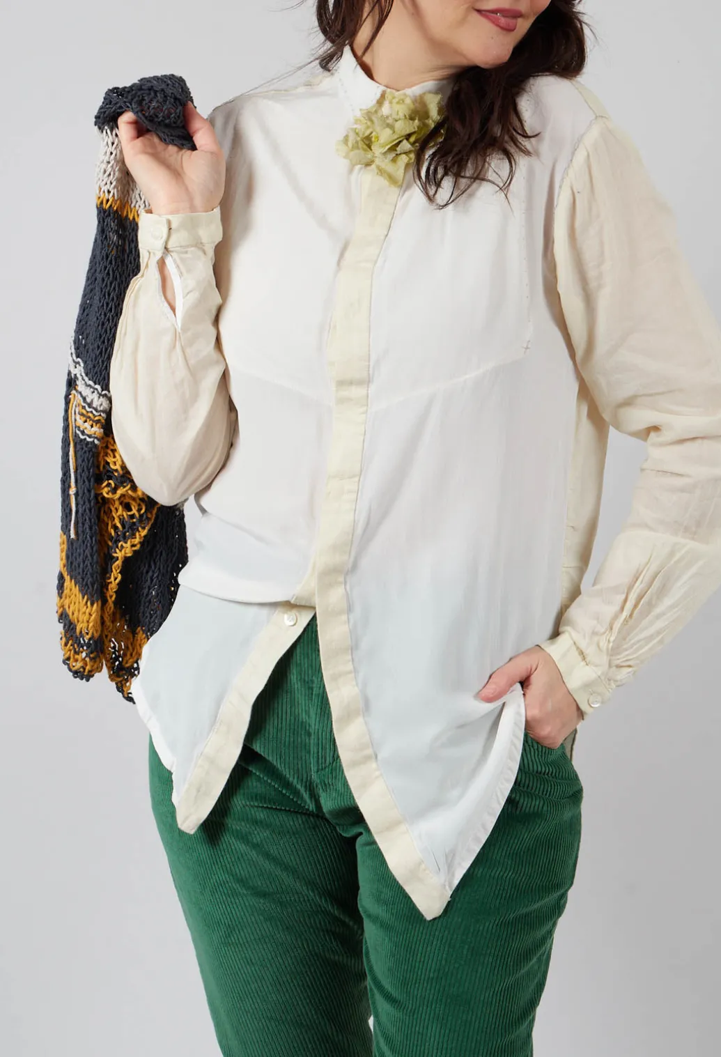 Silk Shirt in Light Yellow