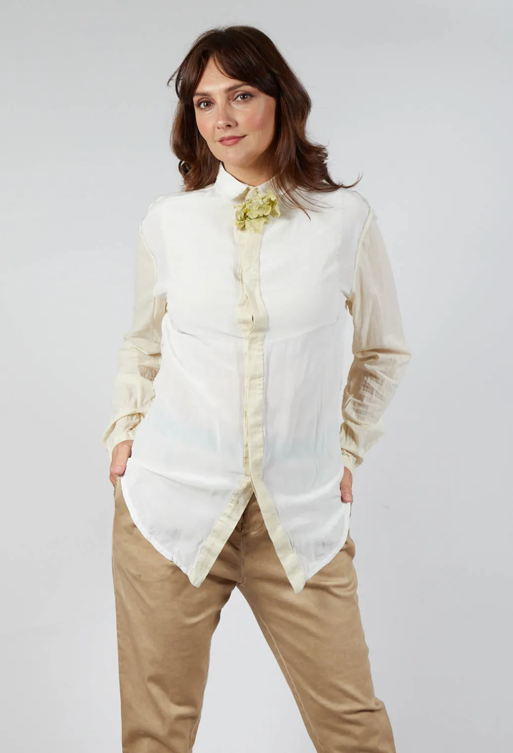 Silk Shirt in Light Yellow
