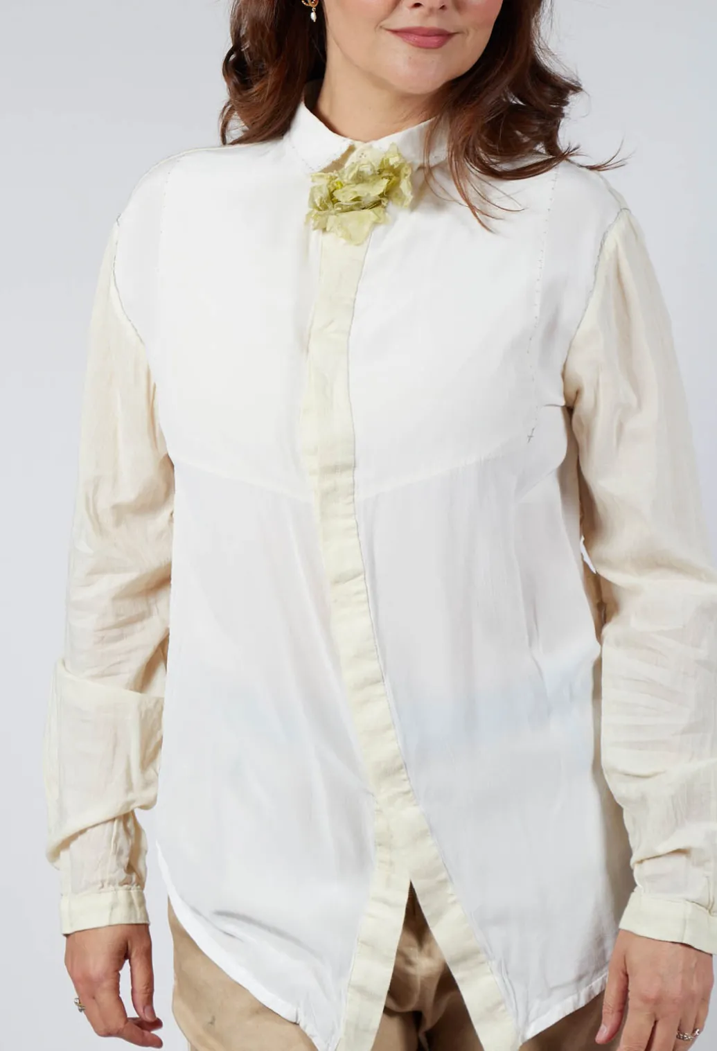 Silk Shirt in Light Yellow