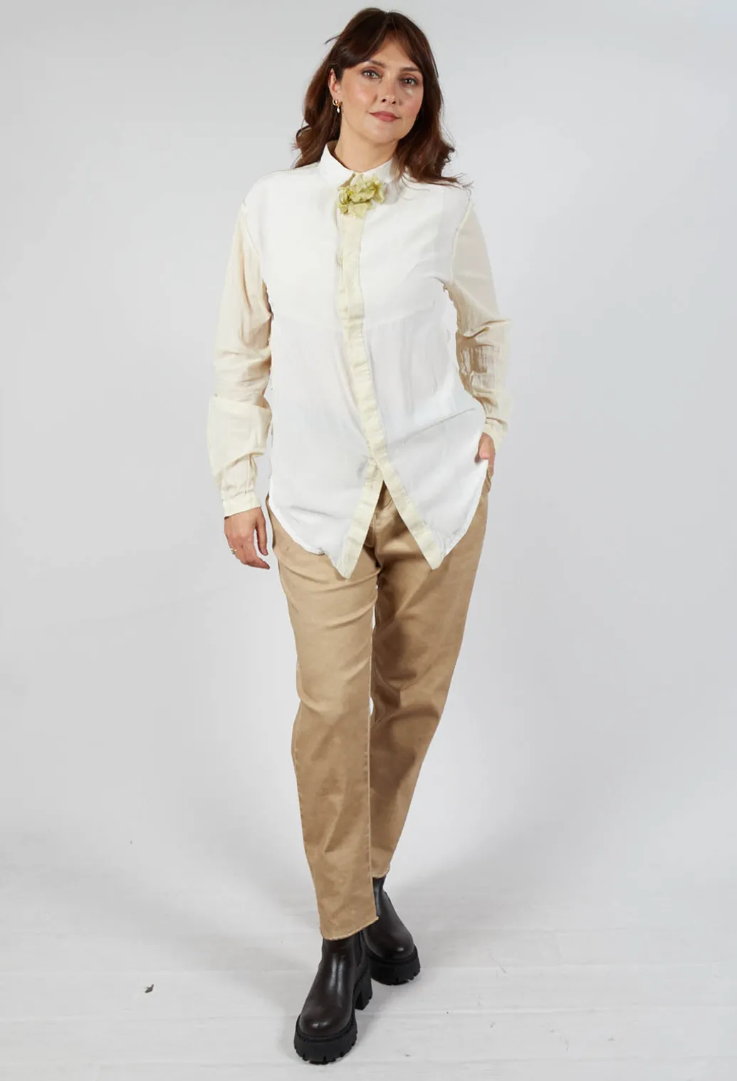 Silk Shirt in Light Yellow