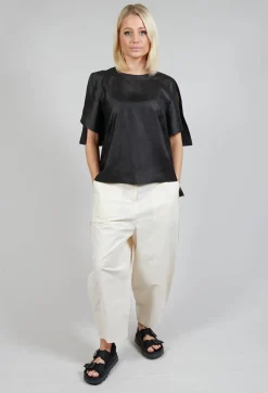 Silk Slit Blouse in Mud Dyeing