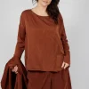 Silk T-Shirt in Rust